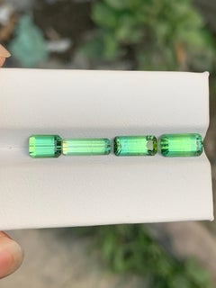 Bluish Mint Green Emerald Cut Jewelry Size Natural Tourmaline Loose Gemstone