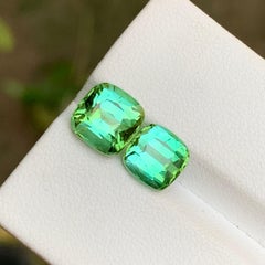 Pierres précieuses tourmaline naturelle vert menthe bleuté taille coussin de 4,85 carats pour bijouterie