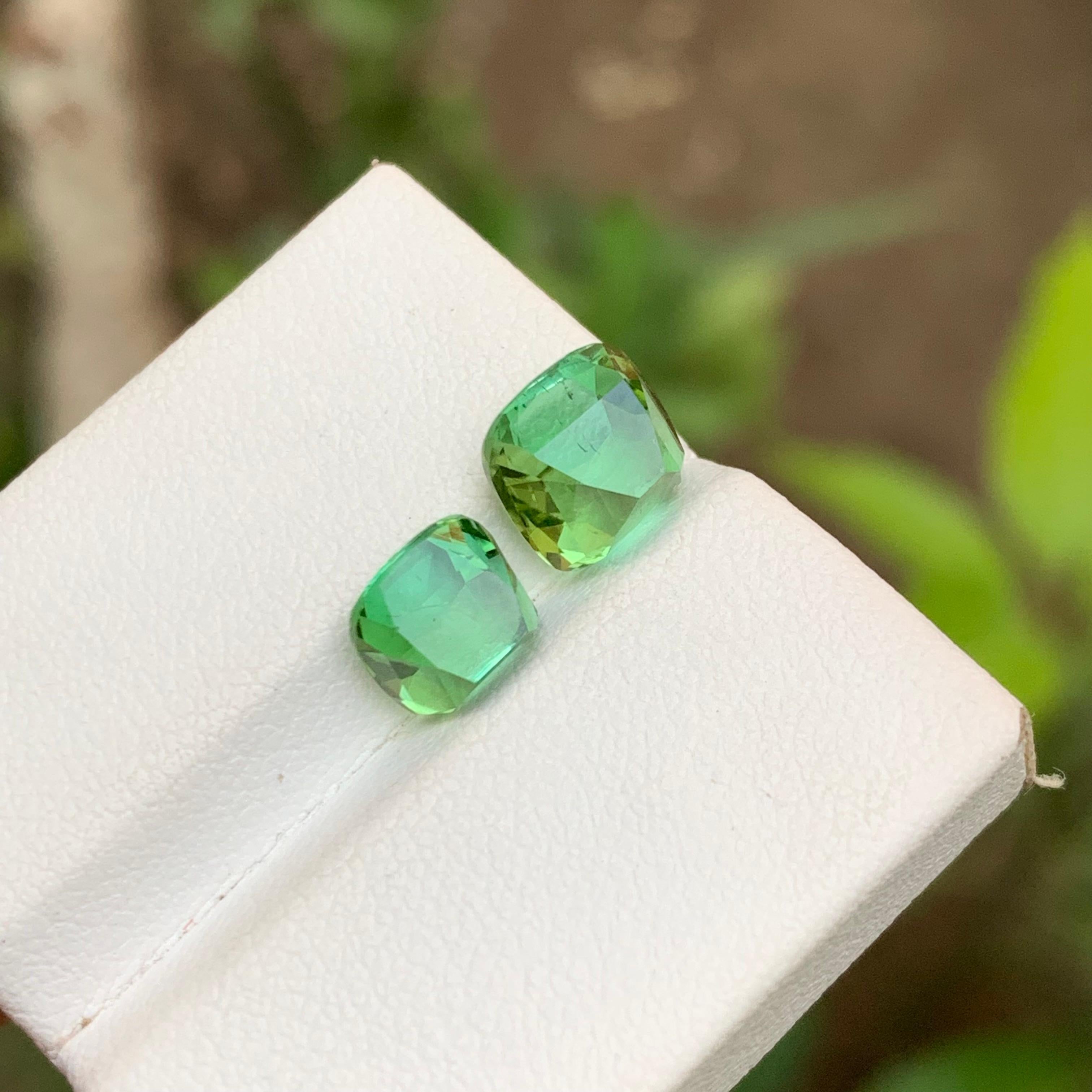 Pierres précieuses tourmaline naturelle vert menthe bleuté taille coussin de 4,85 carats pour bijouterie Neuf - En vente à Peshawar, PK