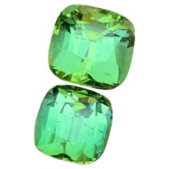 Bluish Mint Green Natural Tourmaline Gemstones 4.85 Ct Cushion Cut for Jewelry
