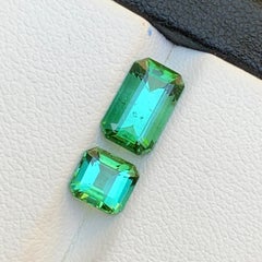 Bluish Mint Green Natural Tourmaline Loose Gemstones 2.45 Ct Emerald Cut-Jewelry