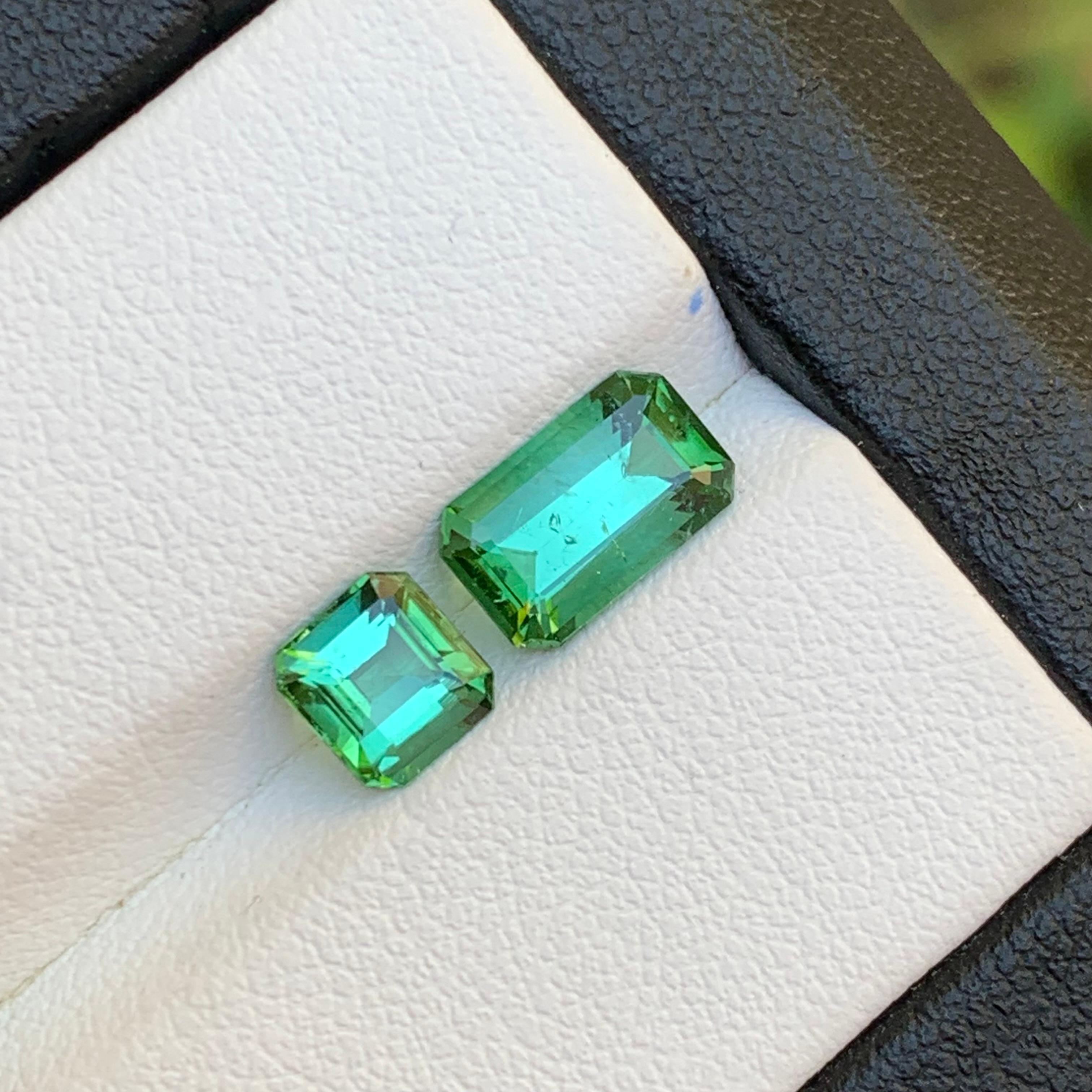 Greene & Greene Greene - Tourmaline Naturelle 2.45 Ct Emerald Cut-Jewelry Unisexe en vente