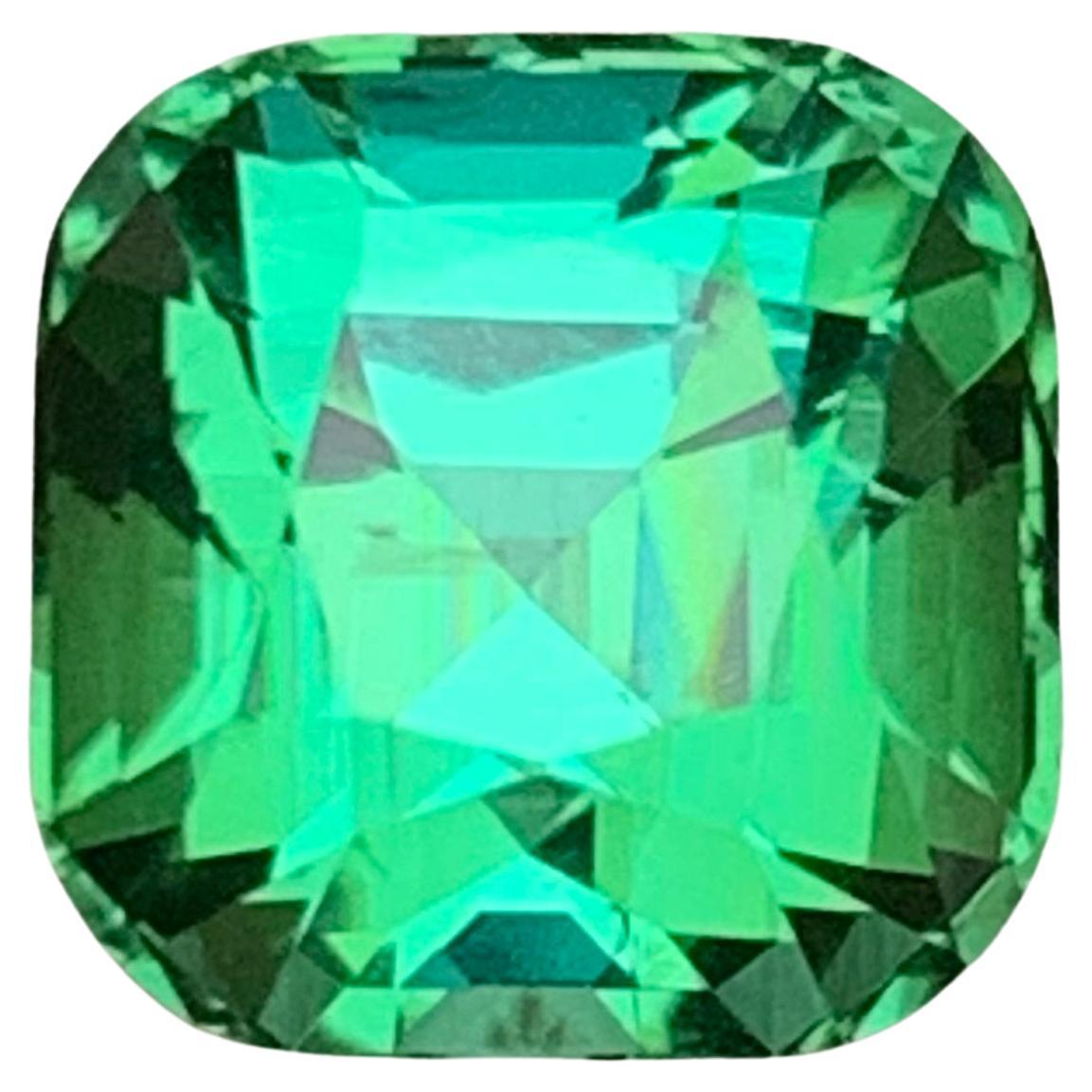Bluish Mint Green Tourmaline 4.20 Ct Cushion Cut Natural Loose Gemstone for Ring