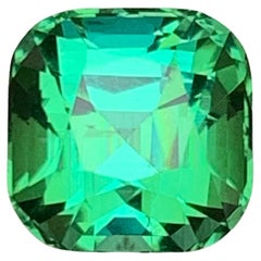 Bluish Mint Green Tourmaline 4.20 Ct Cushion Cut Natural Loose Gemstone for Ring