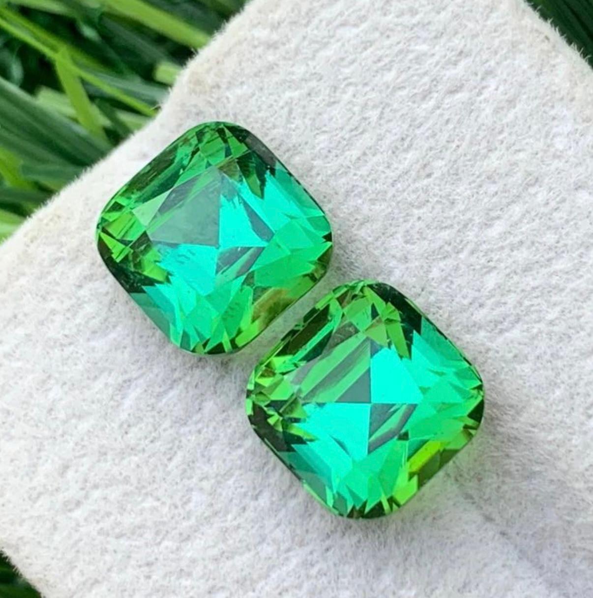 Bläulich Minzgrün Natürliche Turmalin Ohrringe Lose Edelstein Paar Set 7,75 Ct (Zeitgenössisch) im Angebot