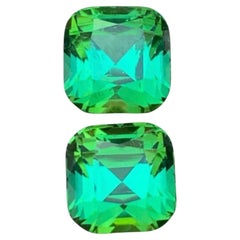 Orecchini di tormalina naturale verde menta bluastra Set di gemme sciolte 7,75 ct