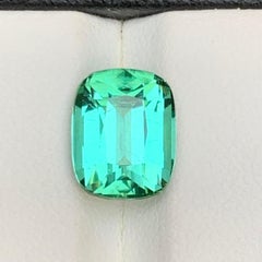 Bluish Minty Green Natural Tourmaline Ring Loose Gemstone 4.10 Ct Cushion-Jewel