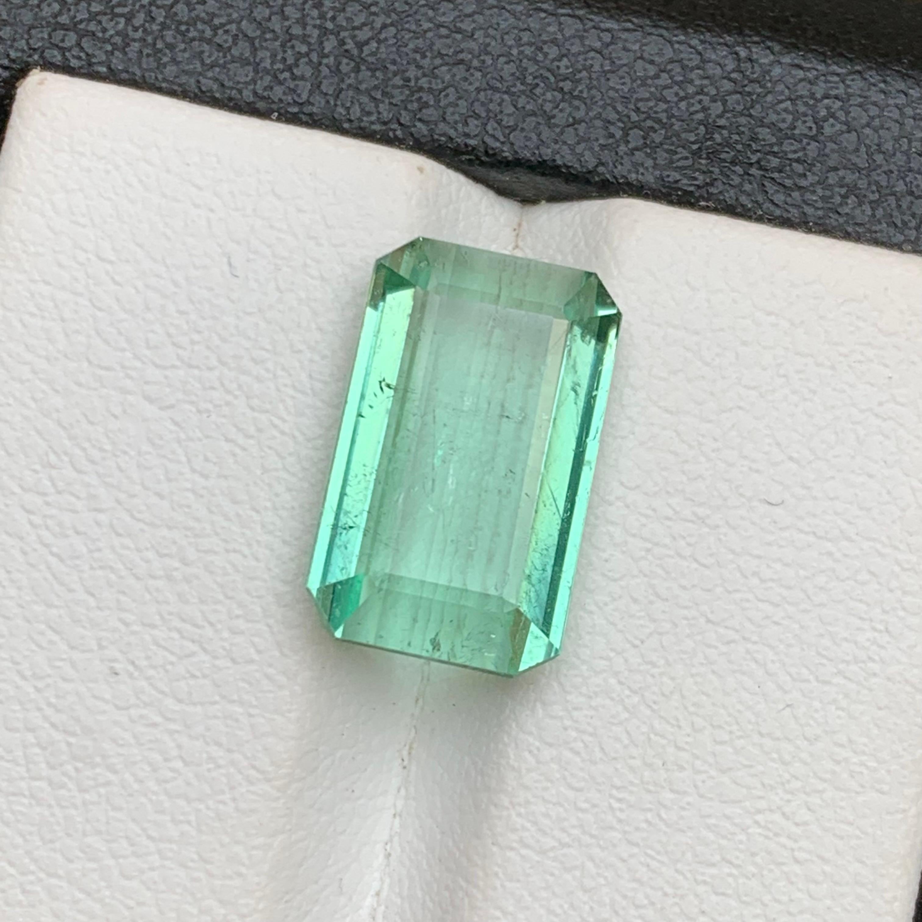 Bluish Neon Green Natural Tourmaline Ring, Pendant Loose Gemstone 6.95 Ct-Jewel For Sale 4
