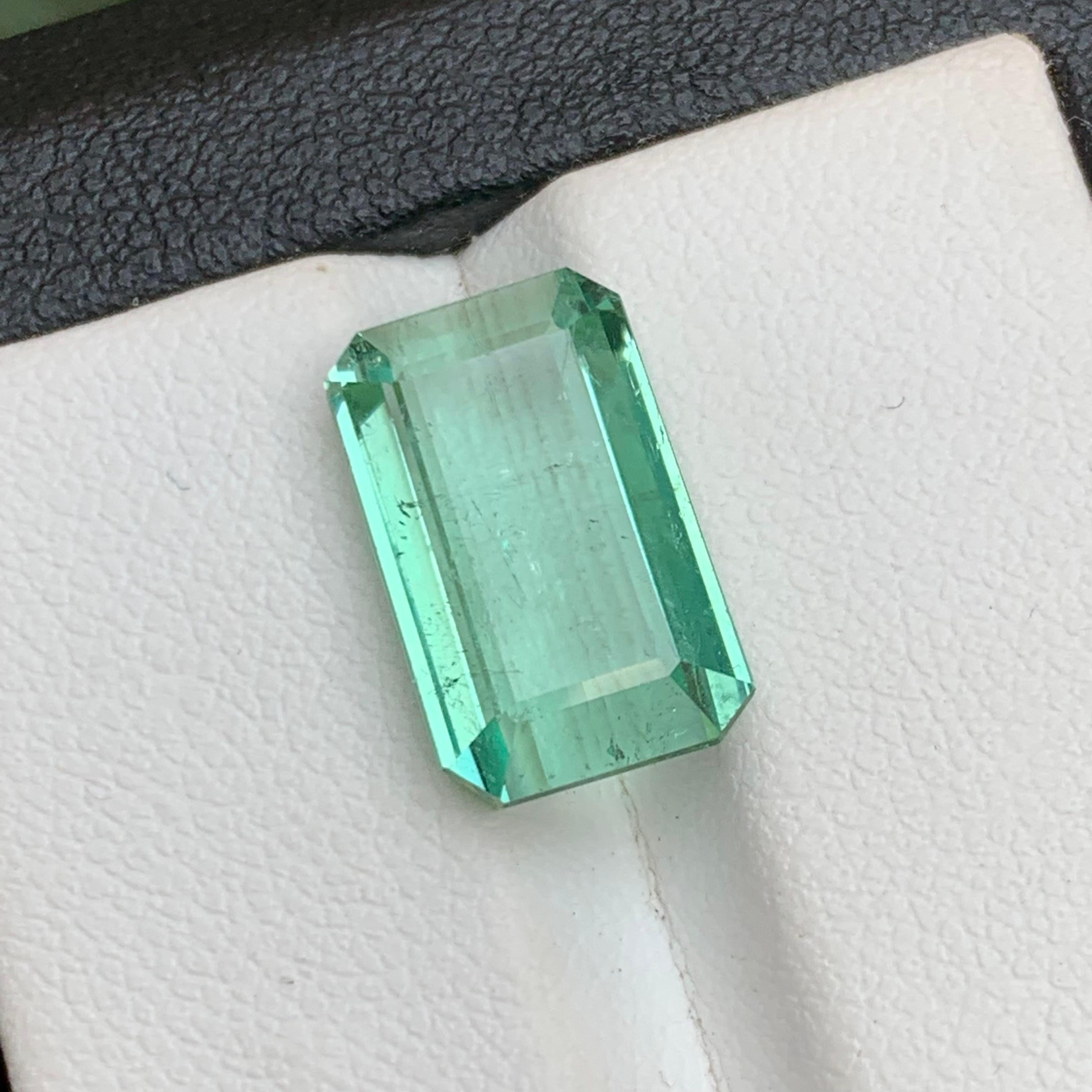 Bluish Neon Green Natural Tourmaline Ring, Pendant Loose Gemstone 6.95 Ct-Jewel For Sale 7