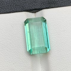 Anello con tormalina naturale verde neon bluastra, ciondolo con gemma sciolta 6,95 Ct-Jewel