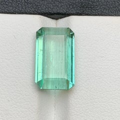 Anello con tormalina naturale verde neon bluastra, ciondolo con gemma sciolta 6,95 Ct-Jewel