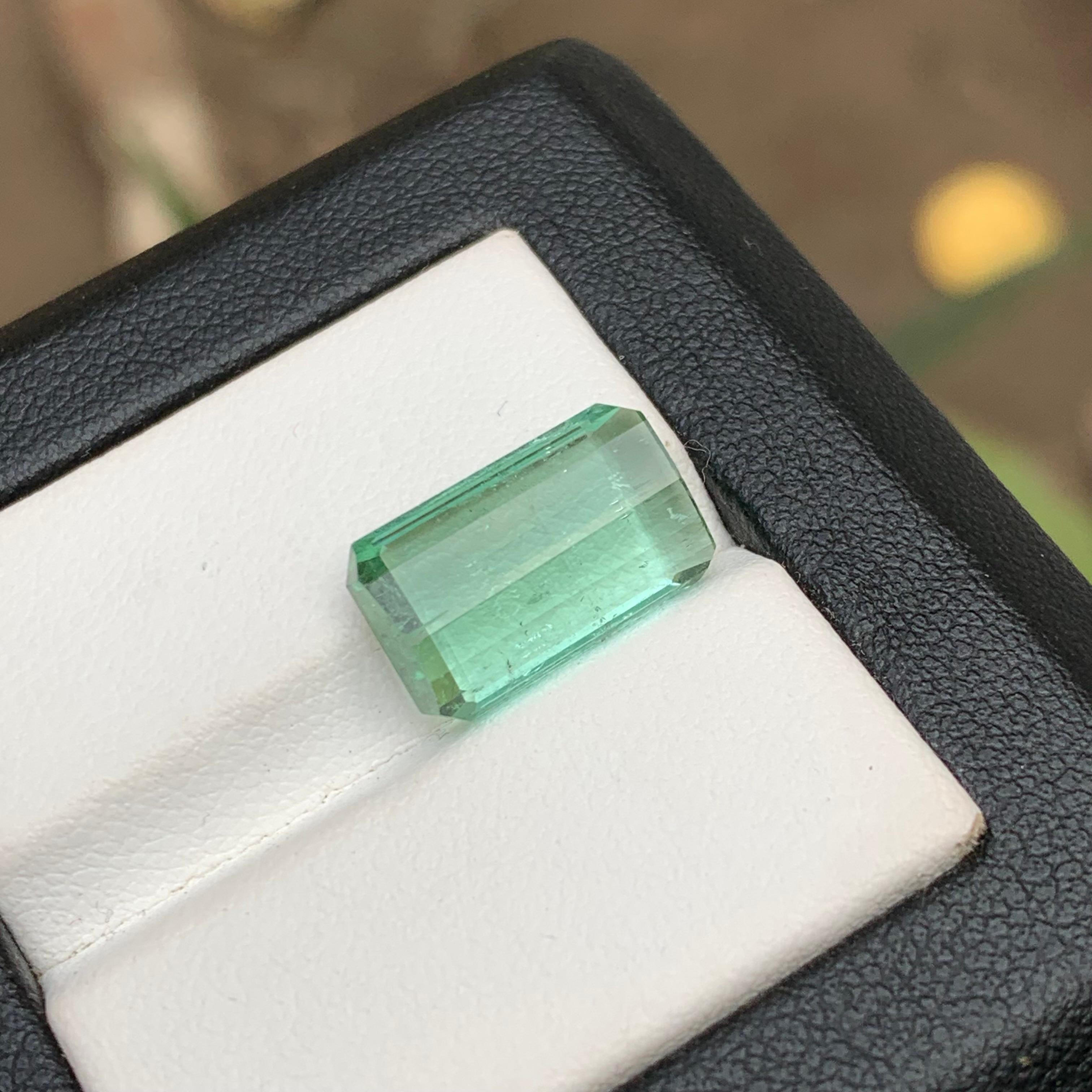 Bluish Neon Green Natural Tourmaline Ring, Pendant Loose Gemstone 6.95 Ct-Jewel For Sale 1