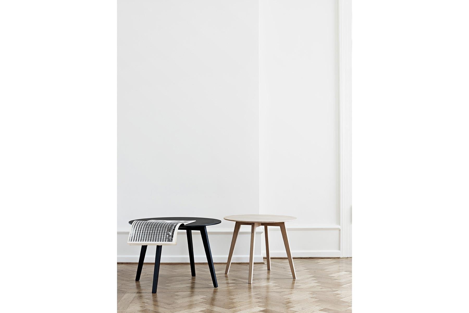 Danish Blum and Balle Circle Side Table, Lacquered Oak For Sale