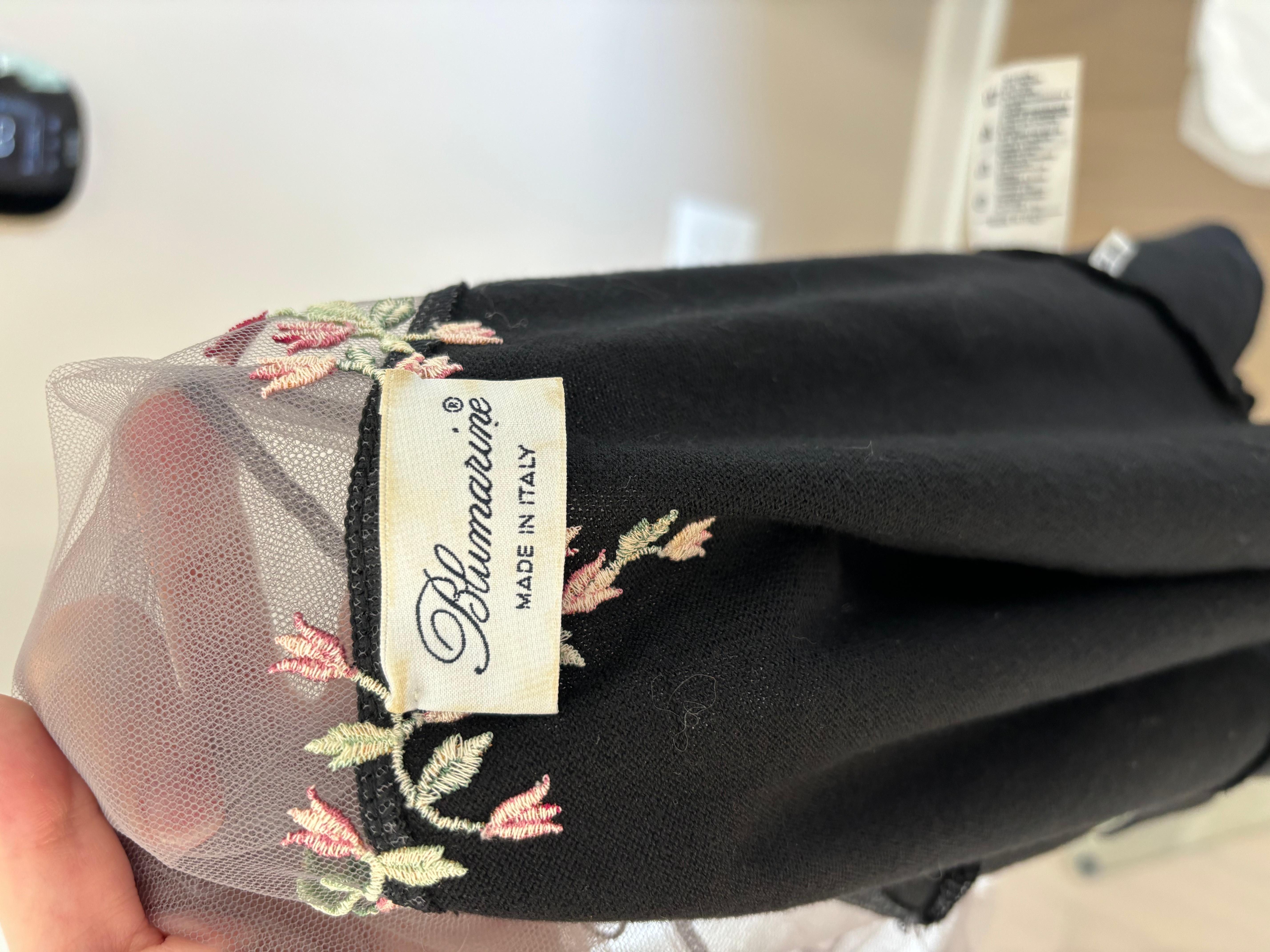 BLUMARINE 1999 Vintage Sheer Cardigan floral and bow ribbon detail on sleeves For Sale 1