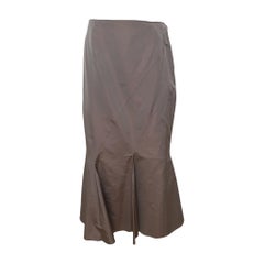 Blumarine 2000s Taupe Bias-Panelled Mermaid Midi Skirt