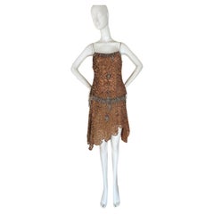 BLUMARINE 2003 2pc Vintage Runway Heavy Embellished Skirt Ensemble