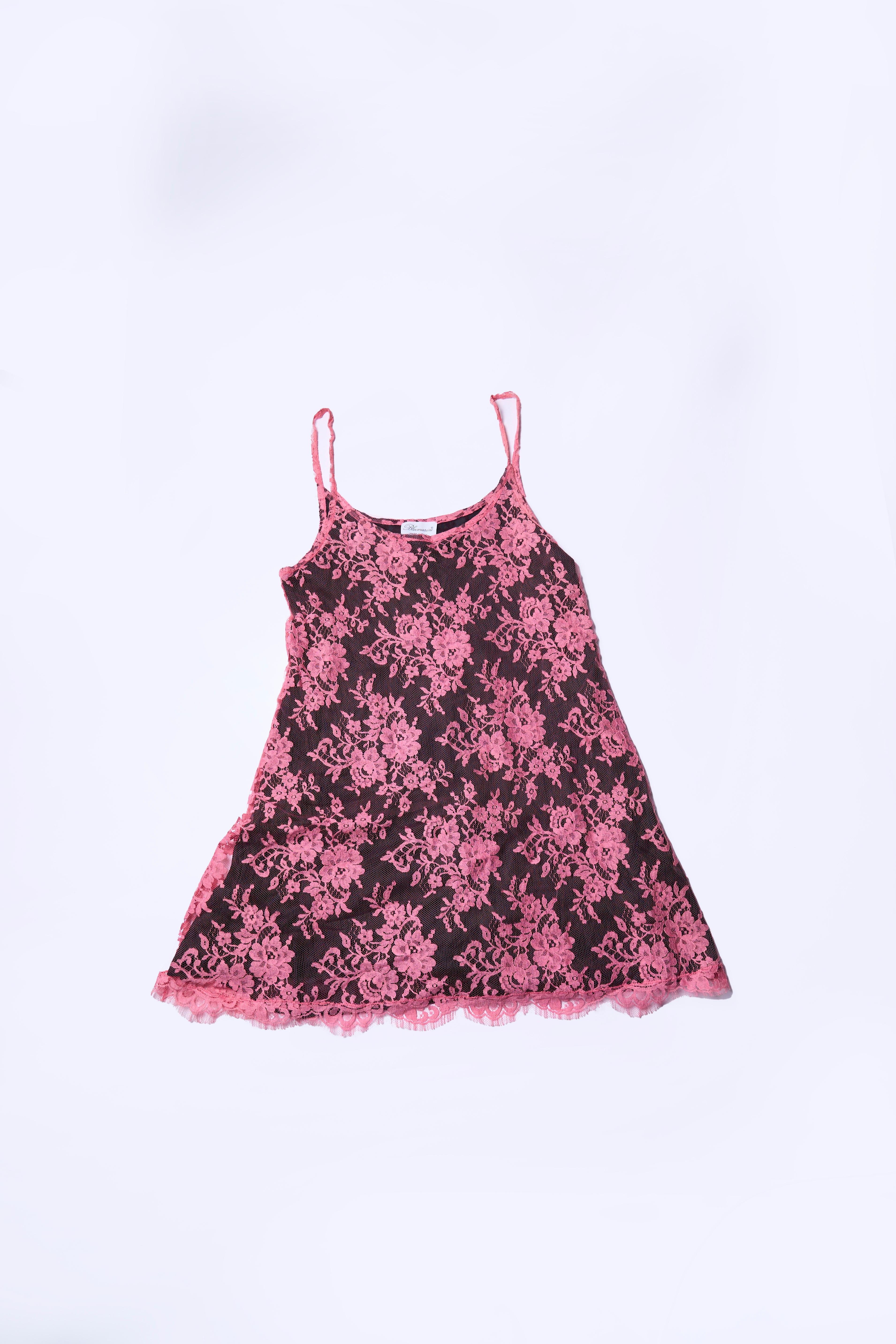 Blumarine 90s Pink Lace Slip Dress In Good Condition In Hong Kong, HK