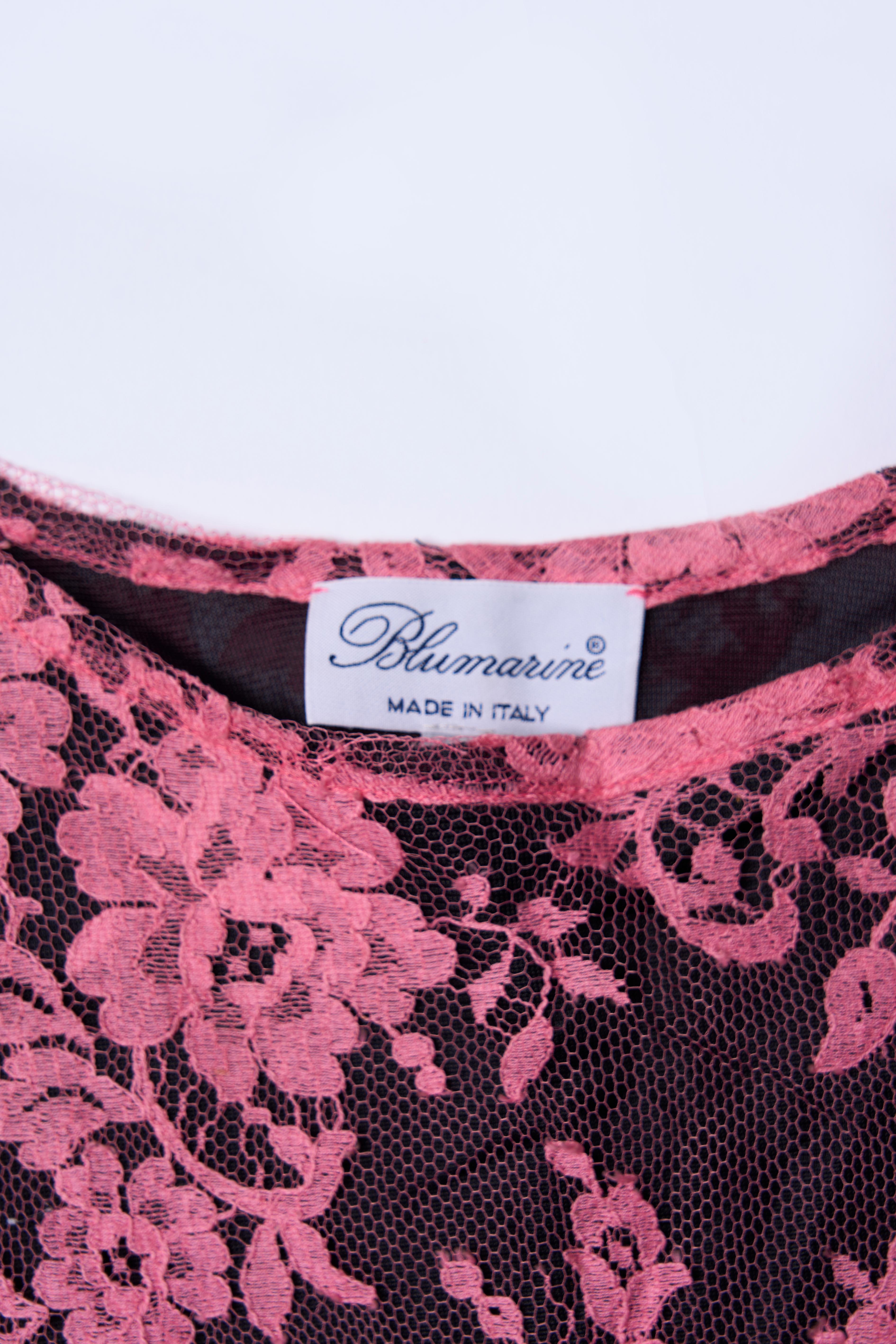 Women's Blumarine 90s Pink Lace Slip Dress