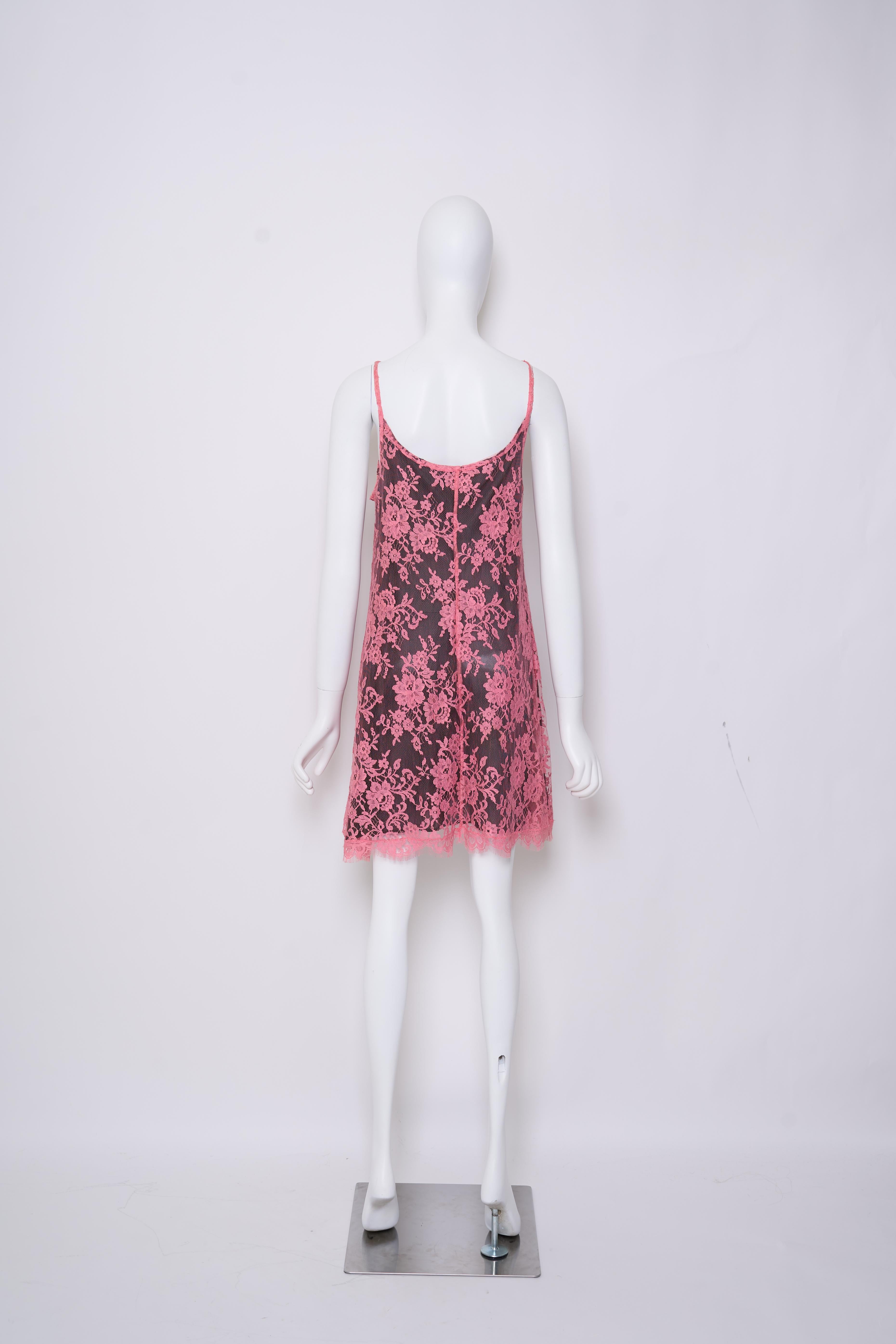 Blumarine 90s Pink Lace Slip Dress 5