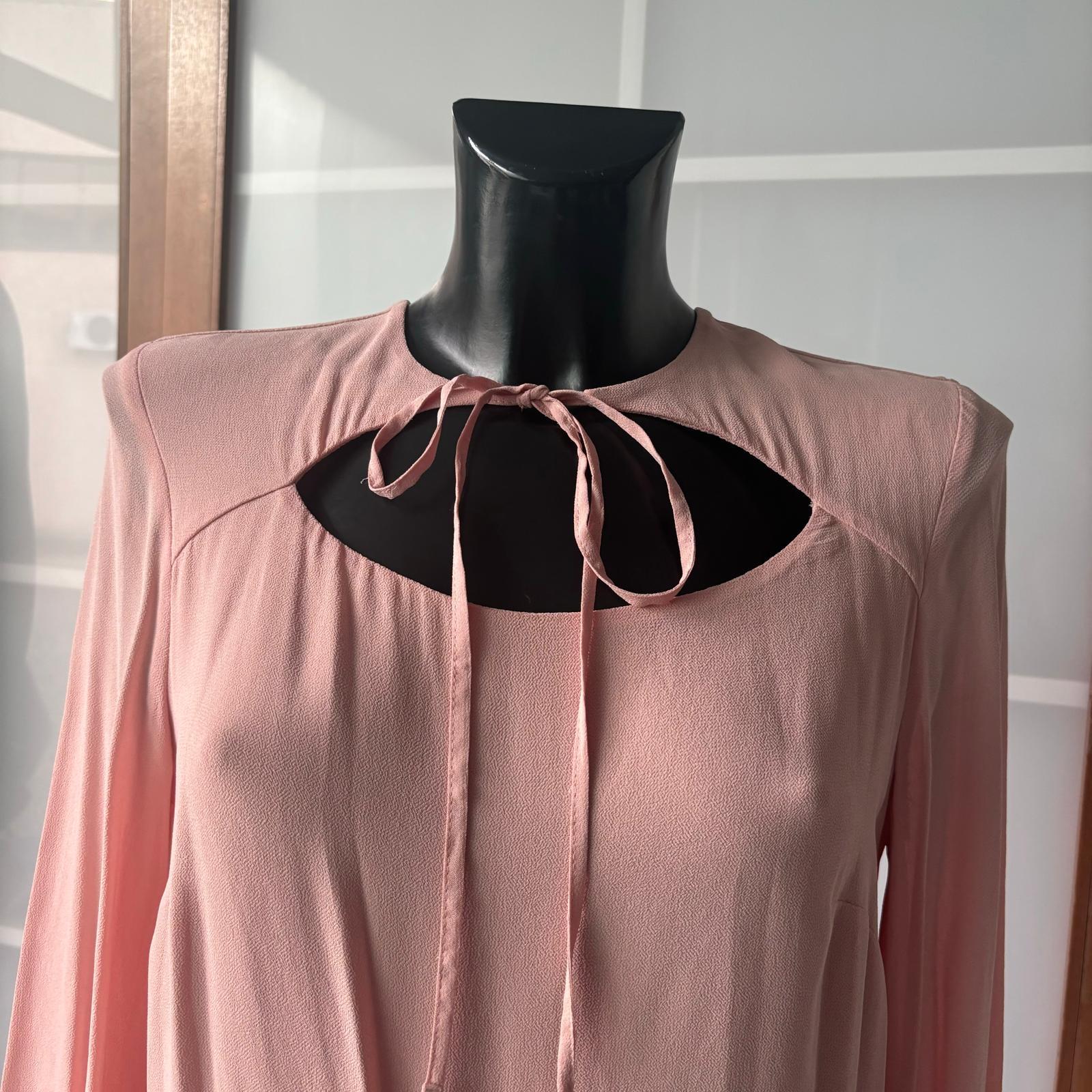 Blumarine - Rosa kurzes Kleid mit Ausschnitt und Drapierung, neu Damen im Angebot