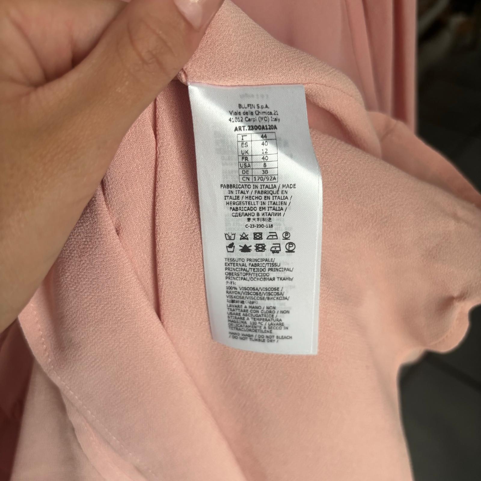 Blumarine - Rosa kurzes Kleid mit Ausschnitt und Drapierung, neu im Angebot 4