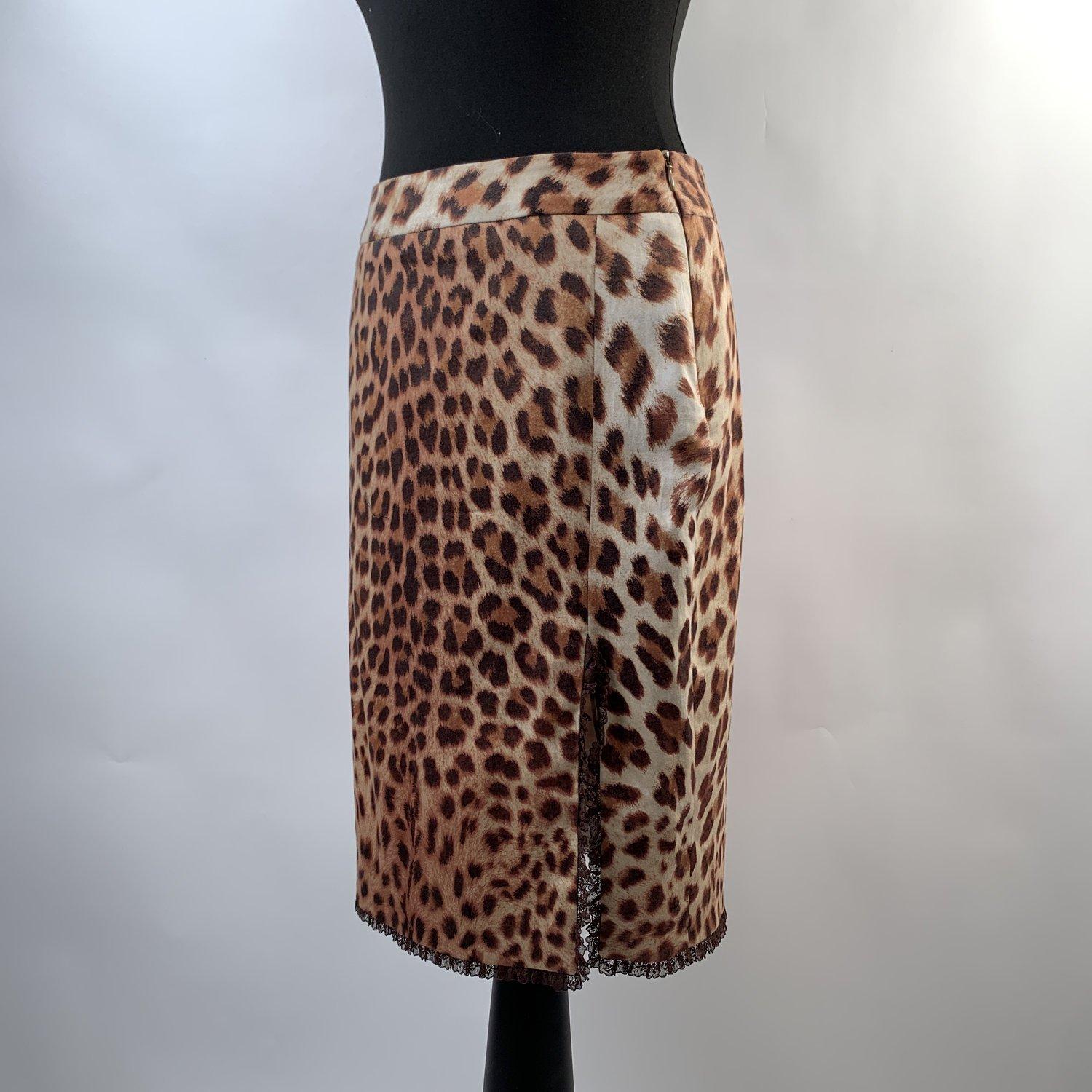 Blumarine Animalier Leopard Print Pencil Skirt Size 42 1