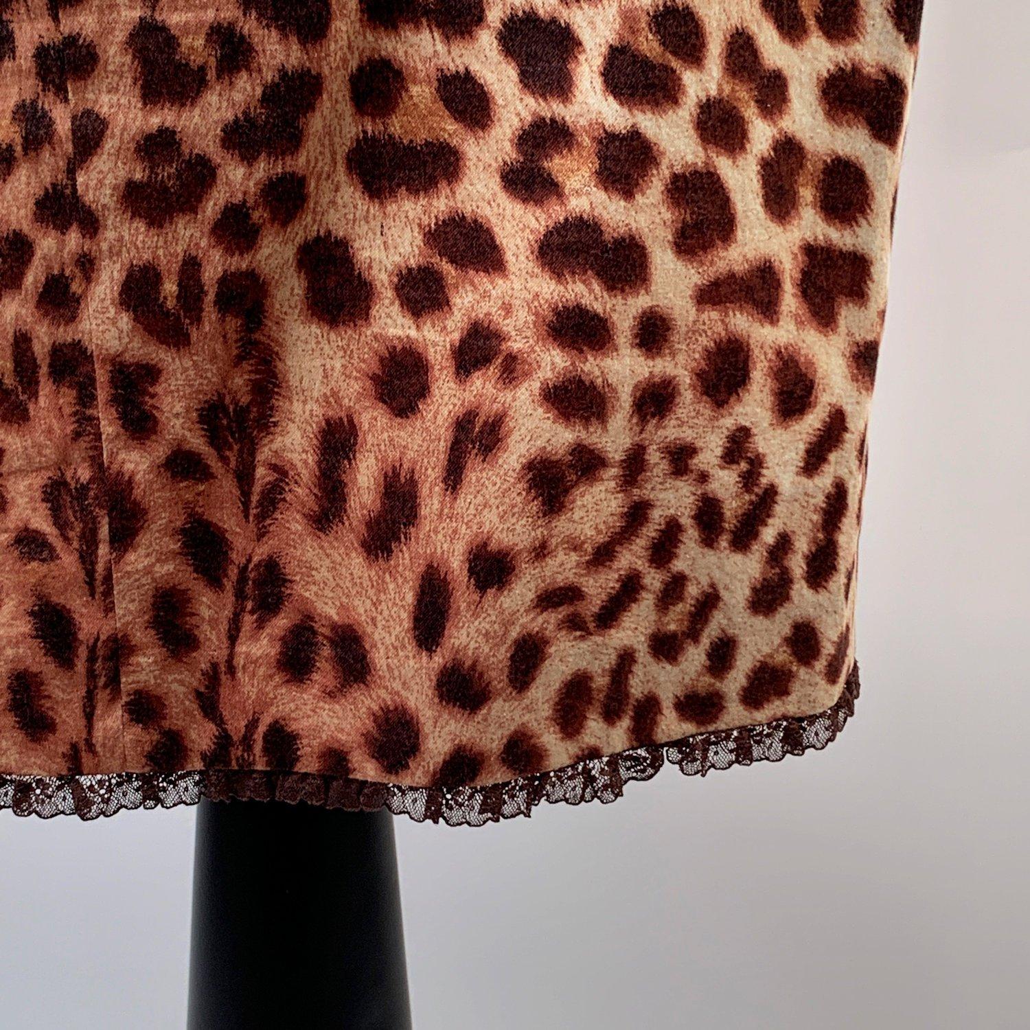 Blumarine Animalier Leopard Print Pencil Skirt Size 42 2