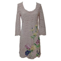 Blumarine Vestido de encaje rosa antiguo IT 40
