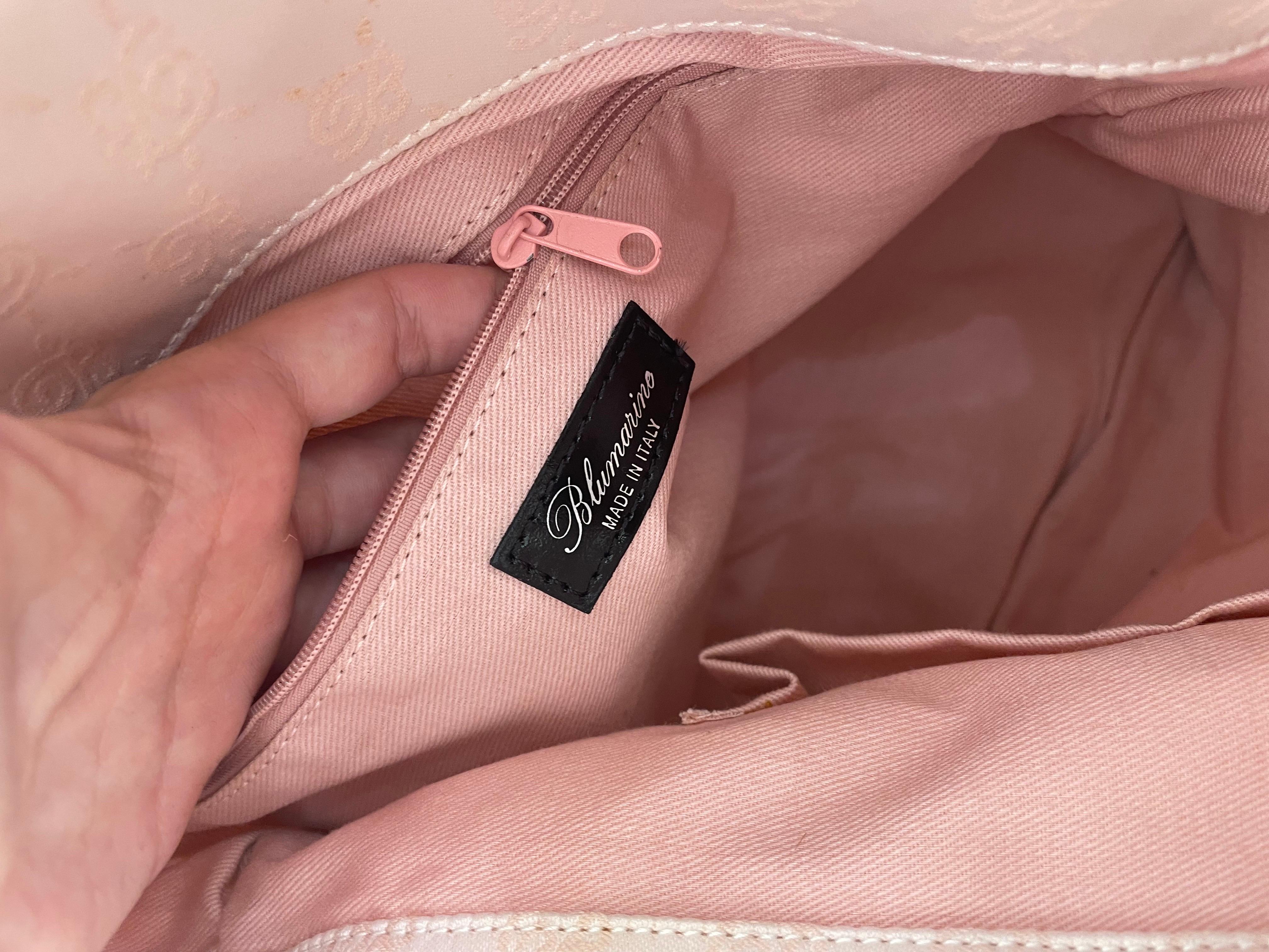 da uomo o donna Borsa Blumarine in tessuto rosa con logo ricamato in vendita
