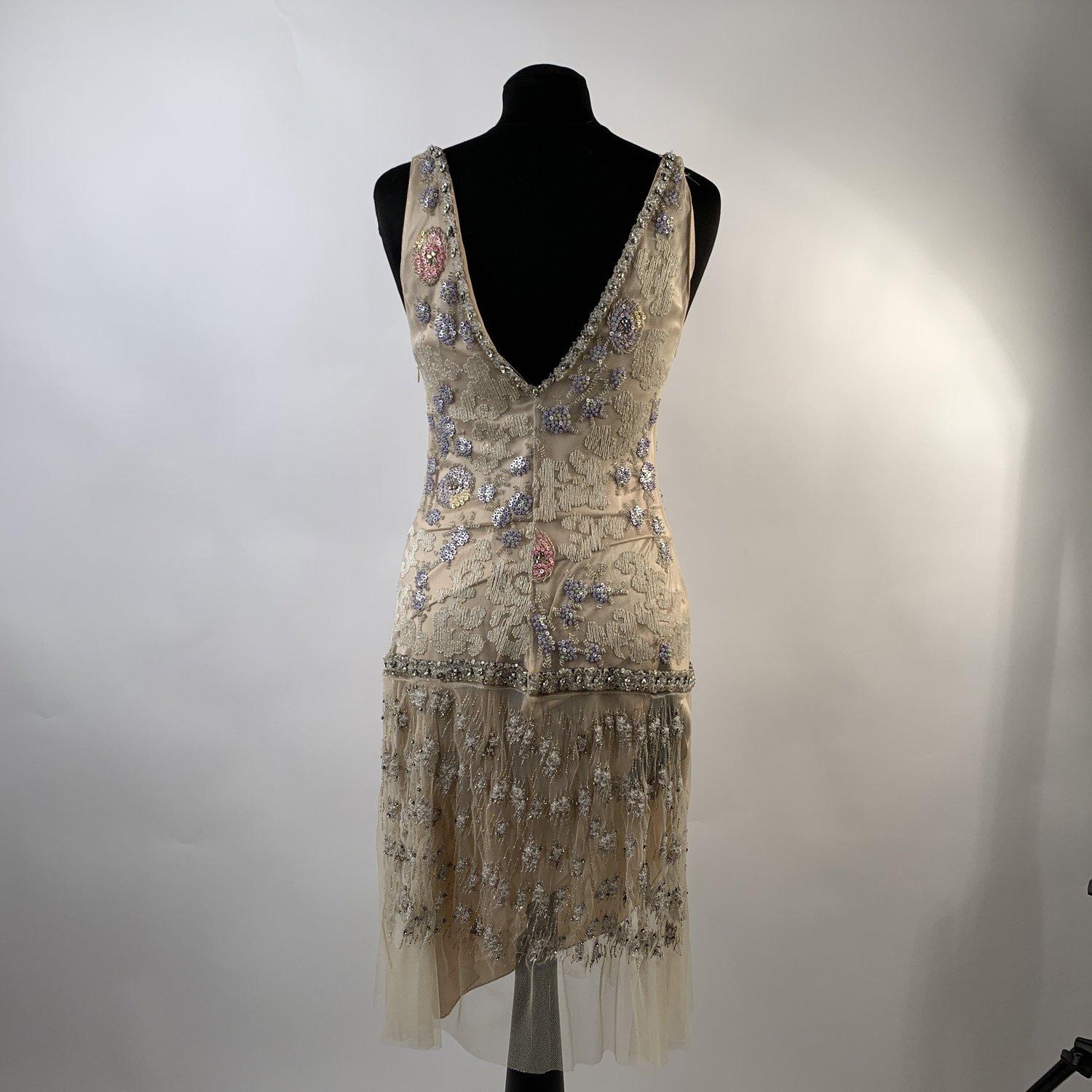 Blumarine Beige Beaded Midi Embellished Dress Set with Jacket 5
