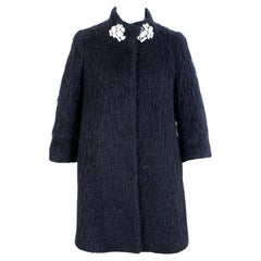 Vintage Blumarine Black Alpaca Wool Evening Coat