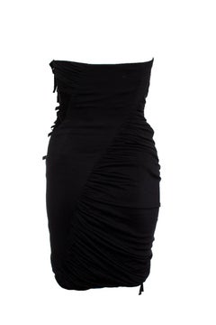 Blumarine, black corset dress with fringes