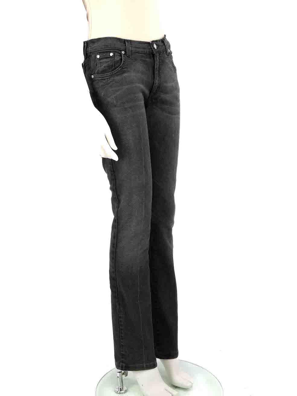 CONDITION is Very good. Minimal wear to jeans is evident. The stitching on the brand label is coming off at the back on this used Blumarine designer resale item.
 
 Details
 Black
 Denim
 Jeans
 Skinny fit
 Mid rise
 Back crystal embellished logo