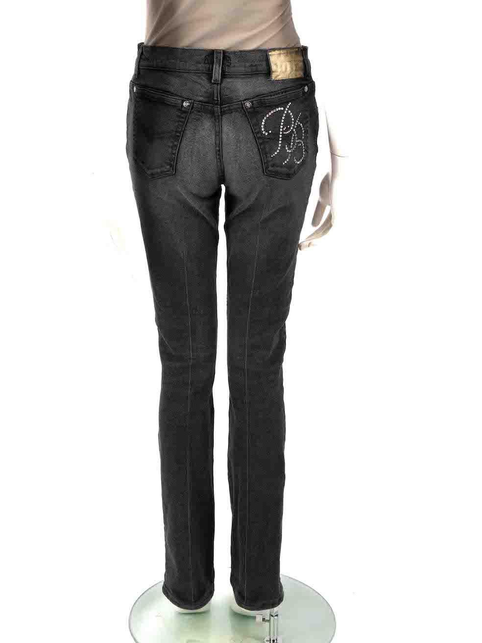 Blumarine Black Denim Mid-Rise Skinny Leg Jeans Size M In Good Condition For Sale In London, GB