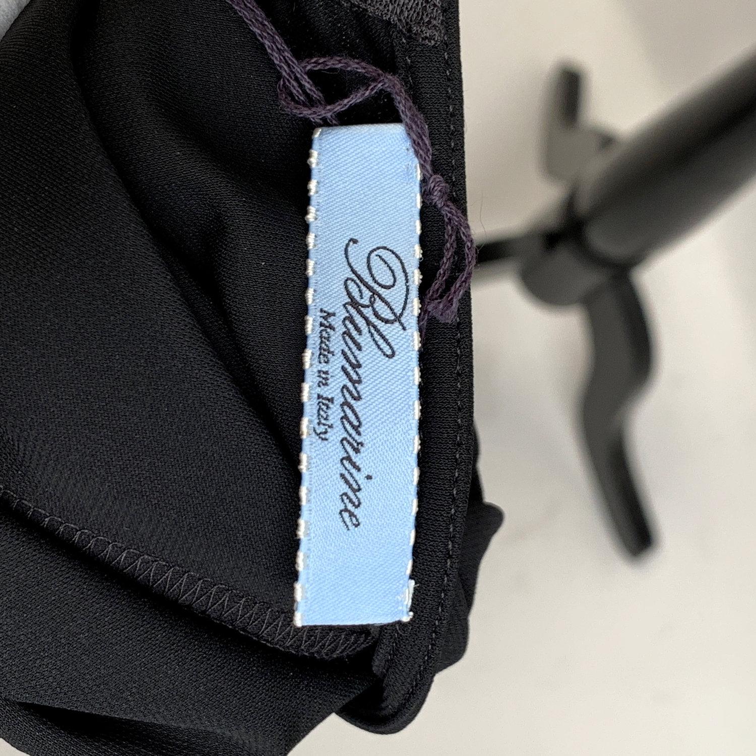 Women's Blumarine Black Jersey Long Sleeve Ruched Sides Dress Size 44