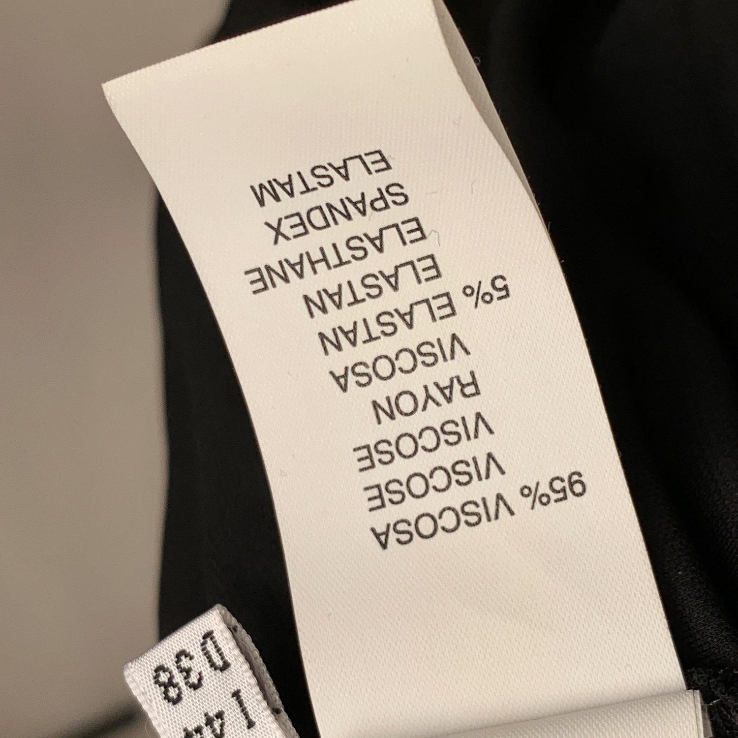Blumarine Black Jersey Long Sleeve Ruched Sides Dress Size 44 2