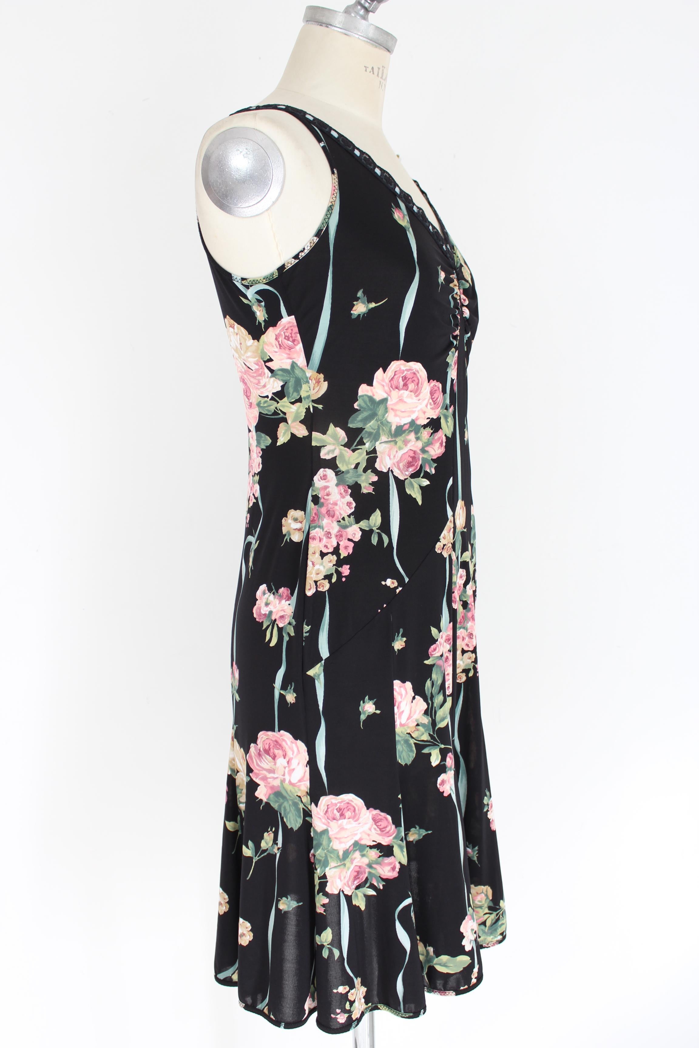 black dress with pink flowers