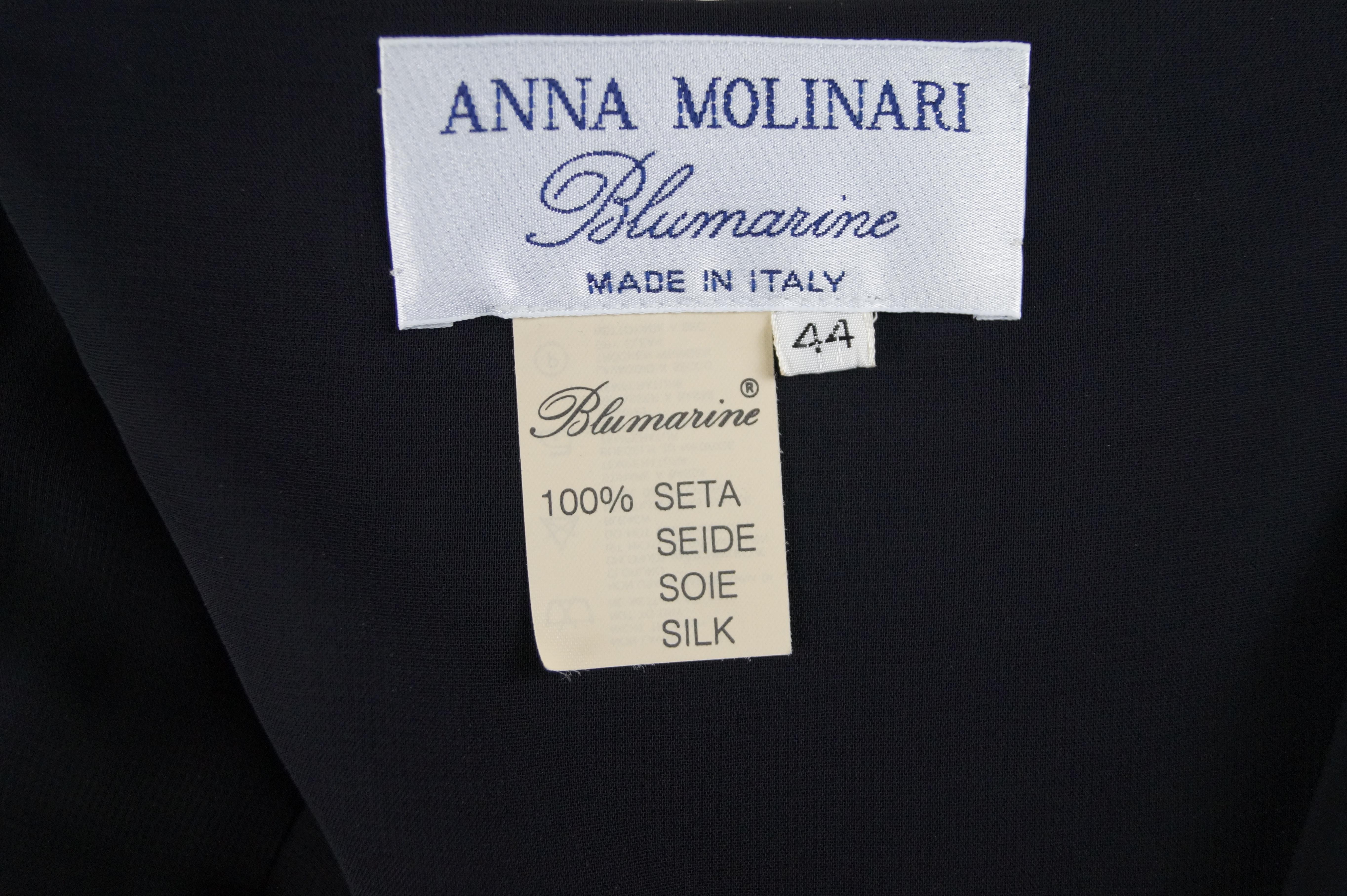 Blumarine black sik dress For Sale 4