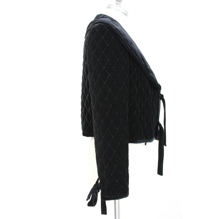 Veste Courte Designer Jo No Fui En Laine - Noir Et Argent, Taille US4, Fabriqué En Italie