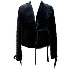 Blumarine Black Silk Quilted Short Jacket Bolero