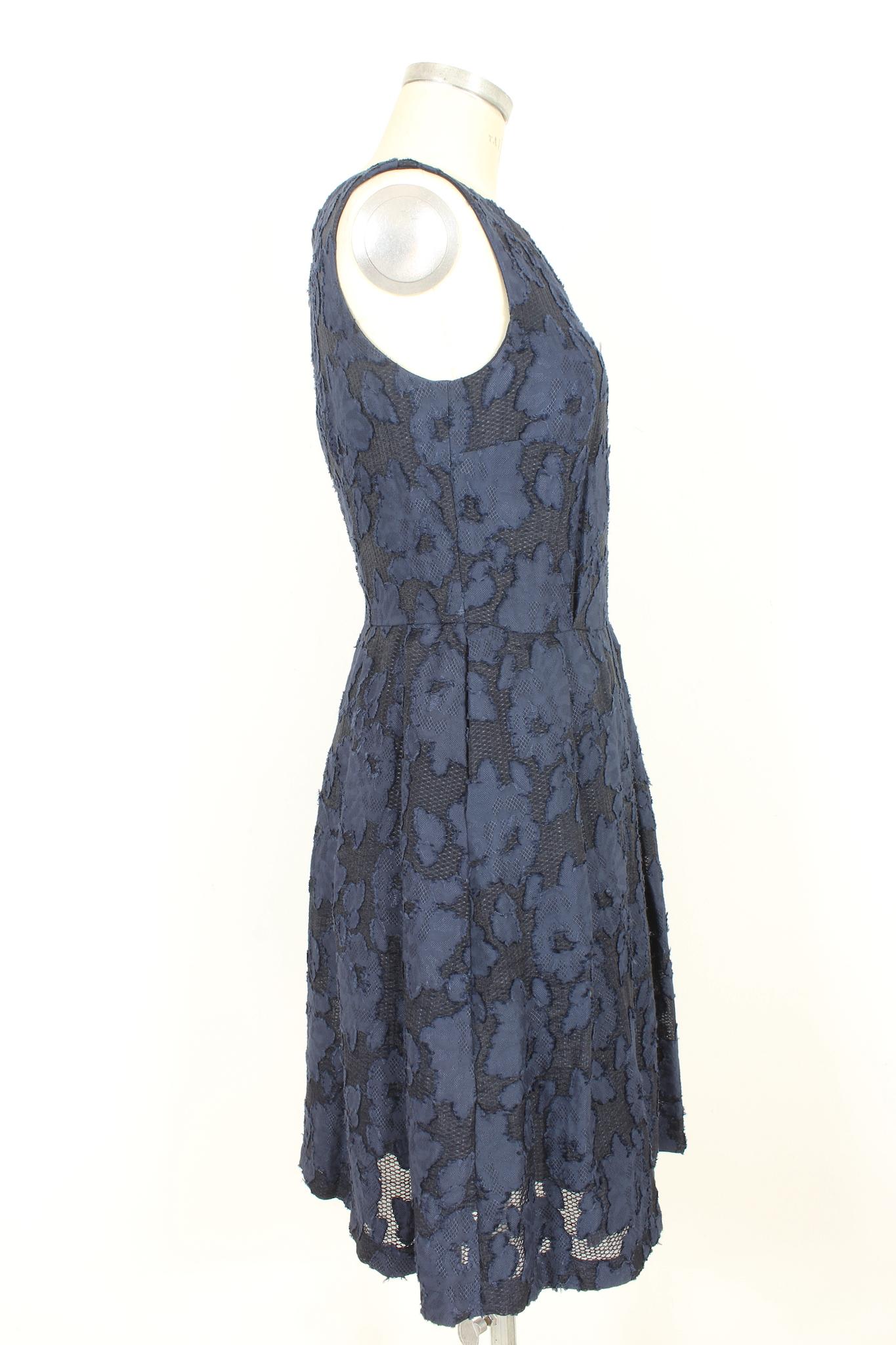 Black Blumarine Blue Lace Evening Sheath Dress 2000s For Sale