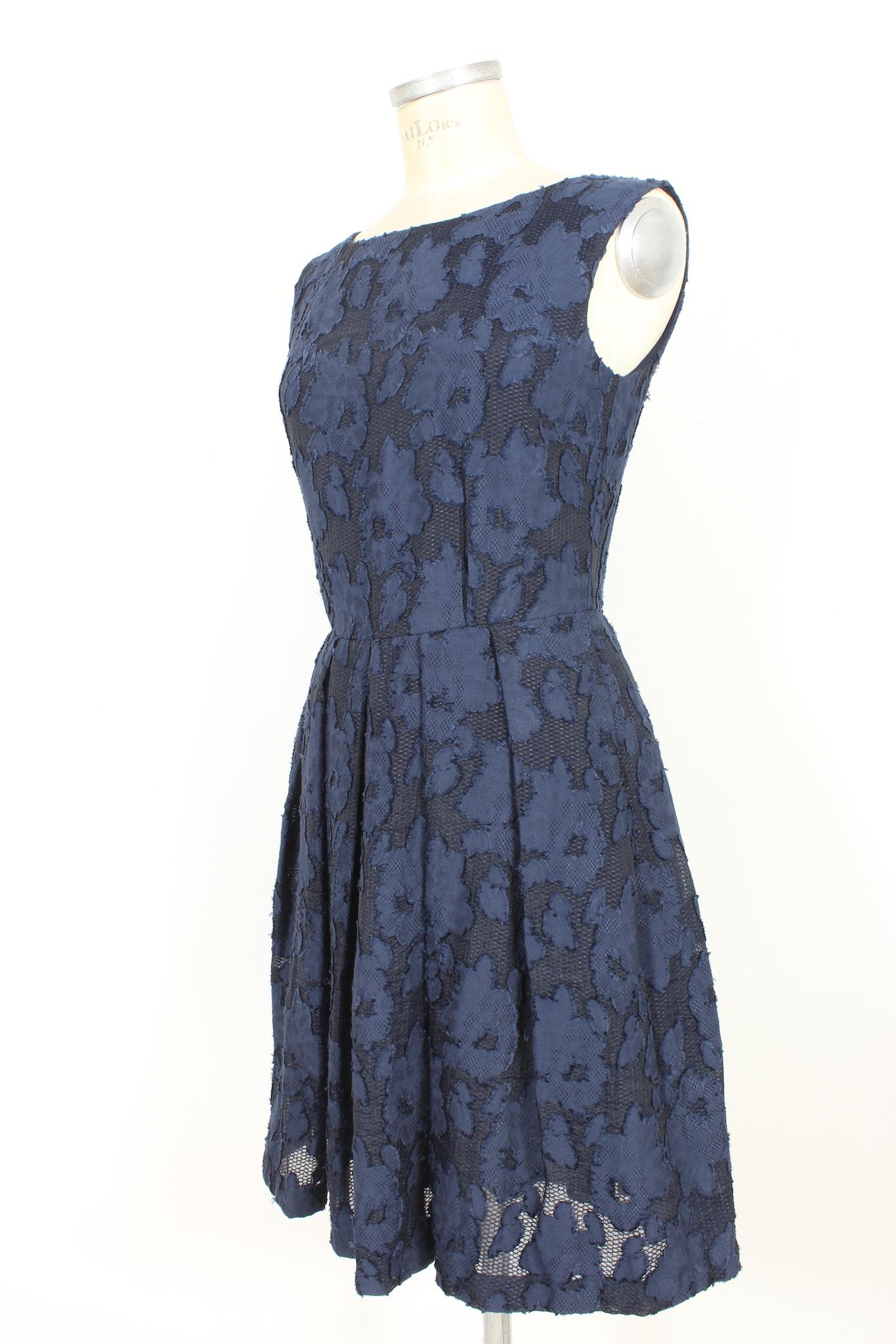 Women's Blumarine Blue Lace Evening Sheath Dress 2000s For Sale