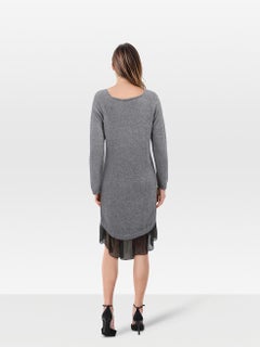 Blumarine Blugirl Grey Wool Black Trim Dress Size S