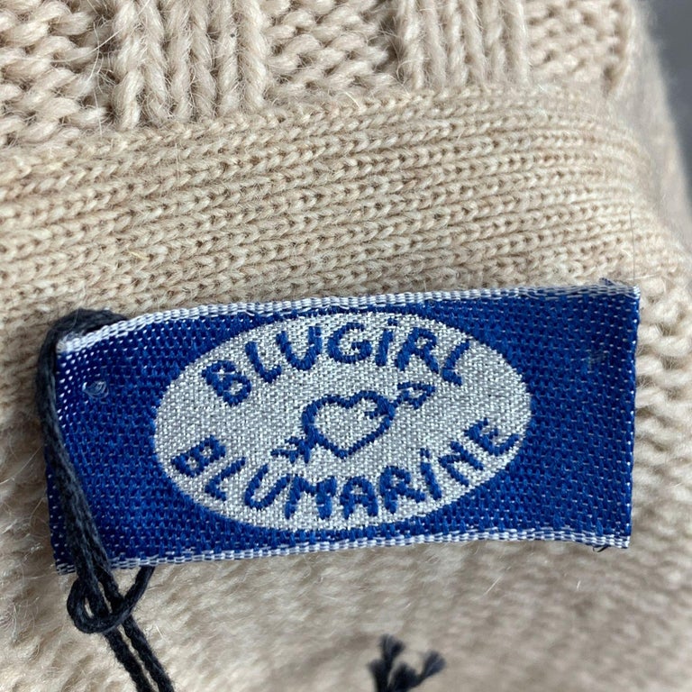 Blumarine Blugirl Wool Blend Cardigan with Floral Applique Size 46 IT ...