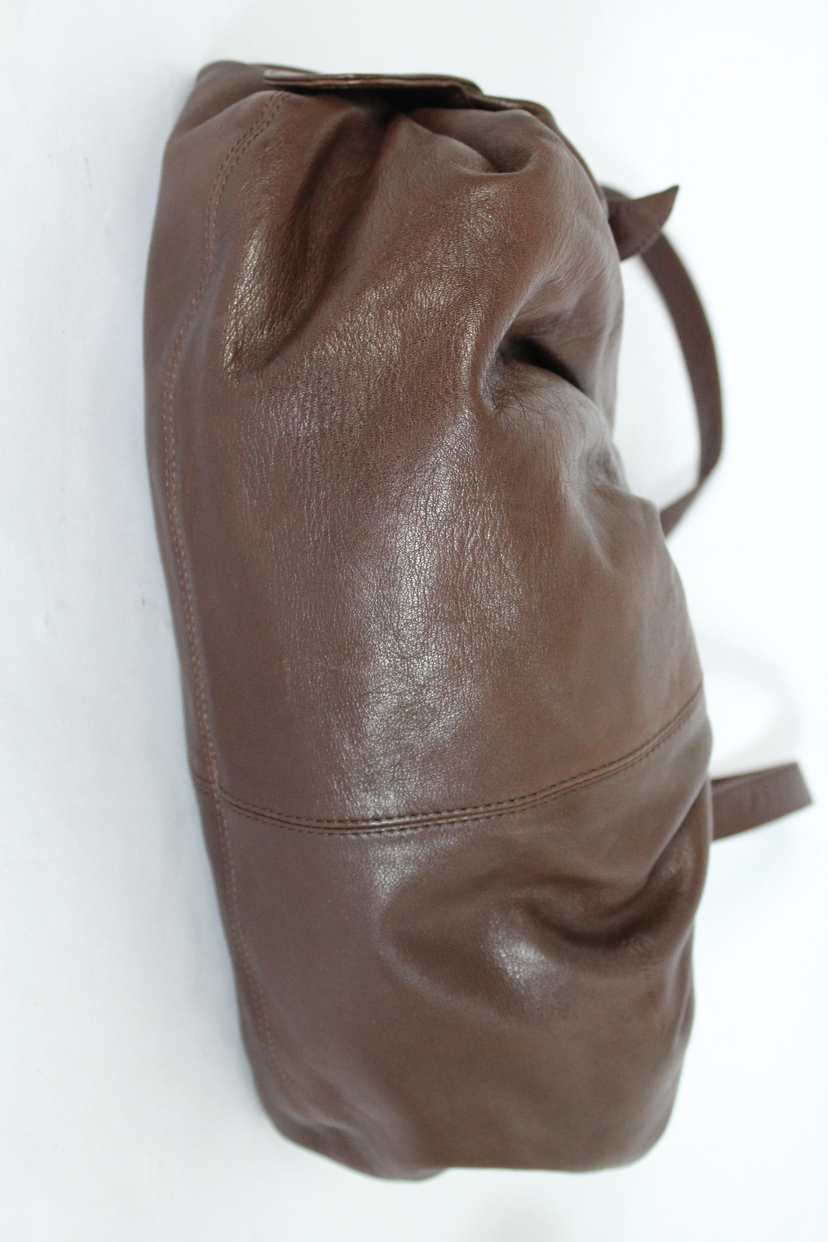 Blumarine Brown Leather Satchel Bag In Excellent Condition In Brindisi, Bt