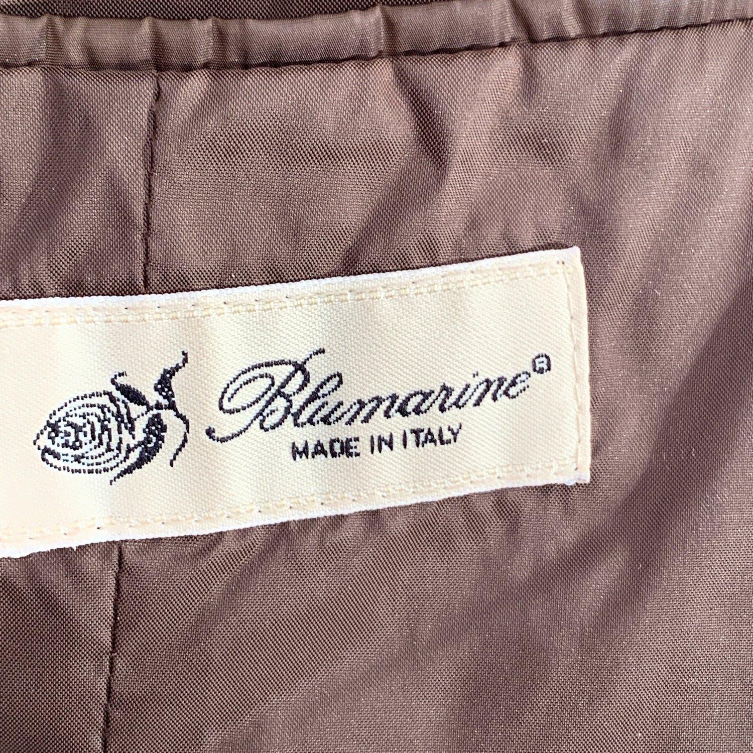 Blumarine Brown Padded Down Jacket with Leopard Faux Fur Trim Size 44 2