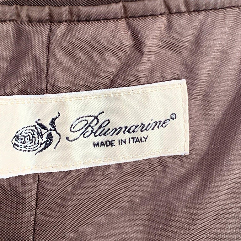 Blumarine Brown Padded Down Jacket with Leopard Faux Fur Trim Size 44 ...