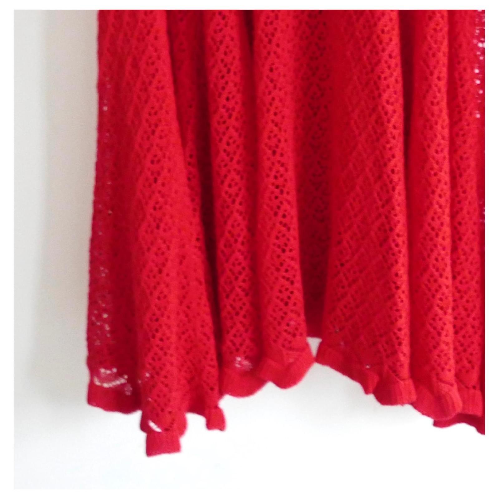Robe longue en maille crochetée rouge de style Bustier Blumarine Neuf - En vente à London, GB