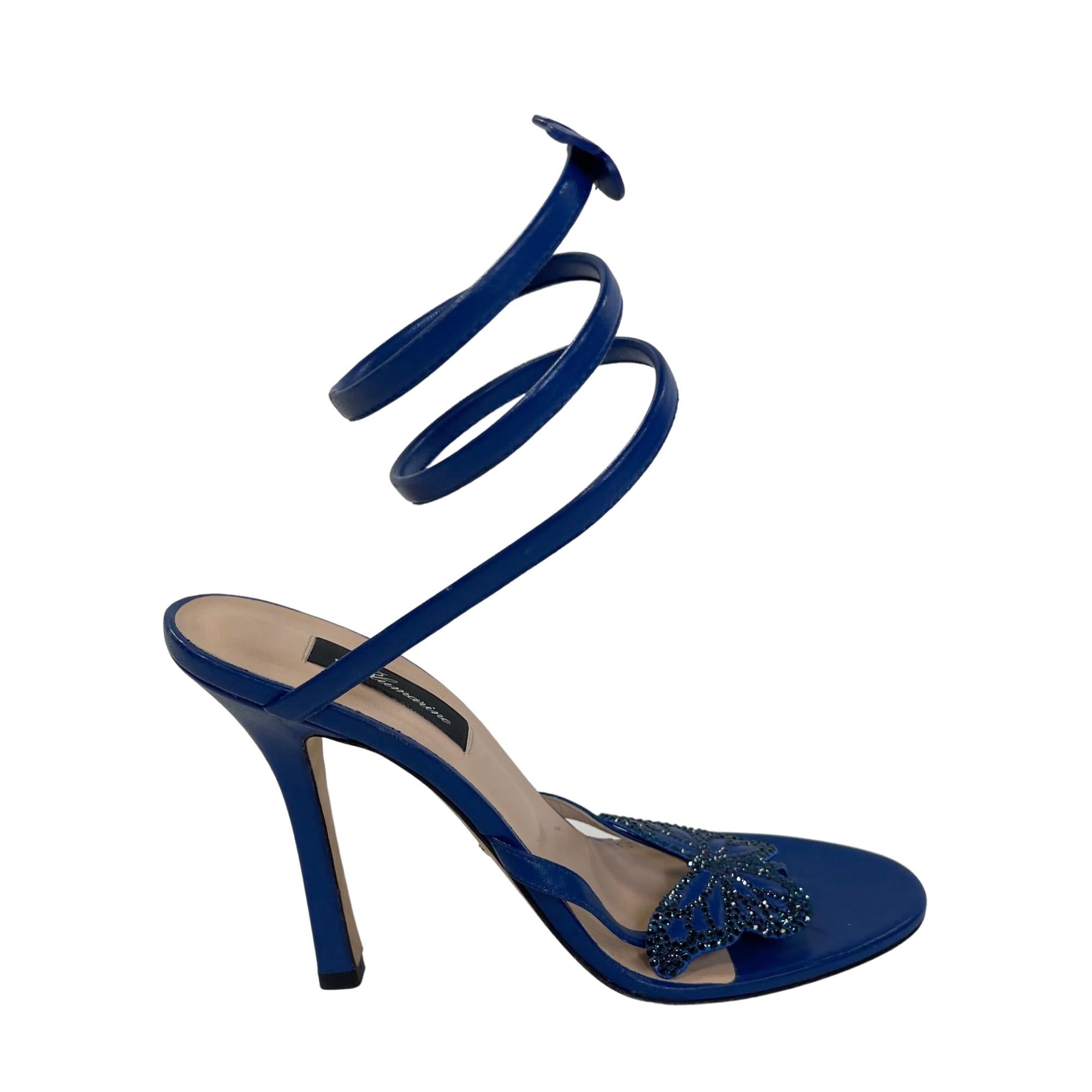 Blumarine Butterfly Blue Heels (EU 40) In Good Condition For Sale In Montreal, Quebec