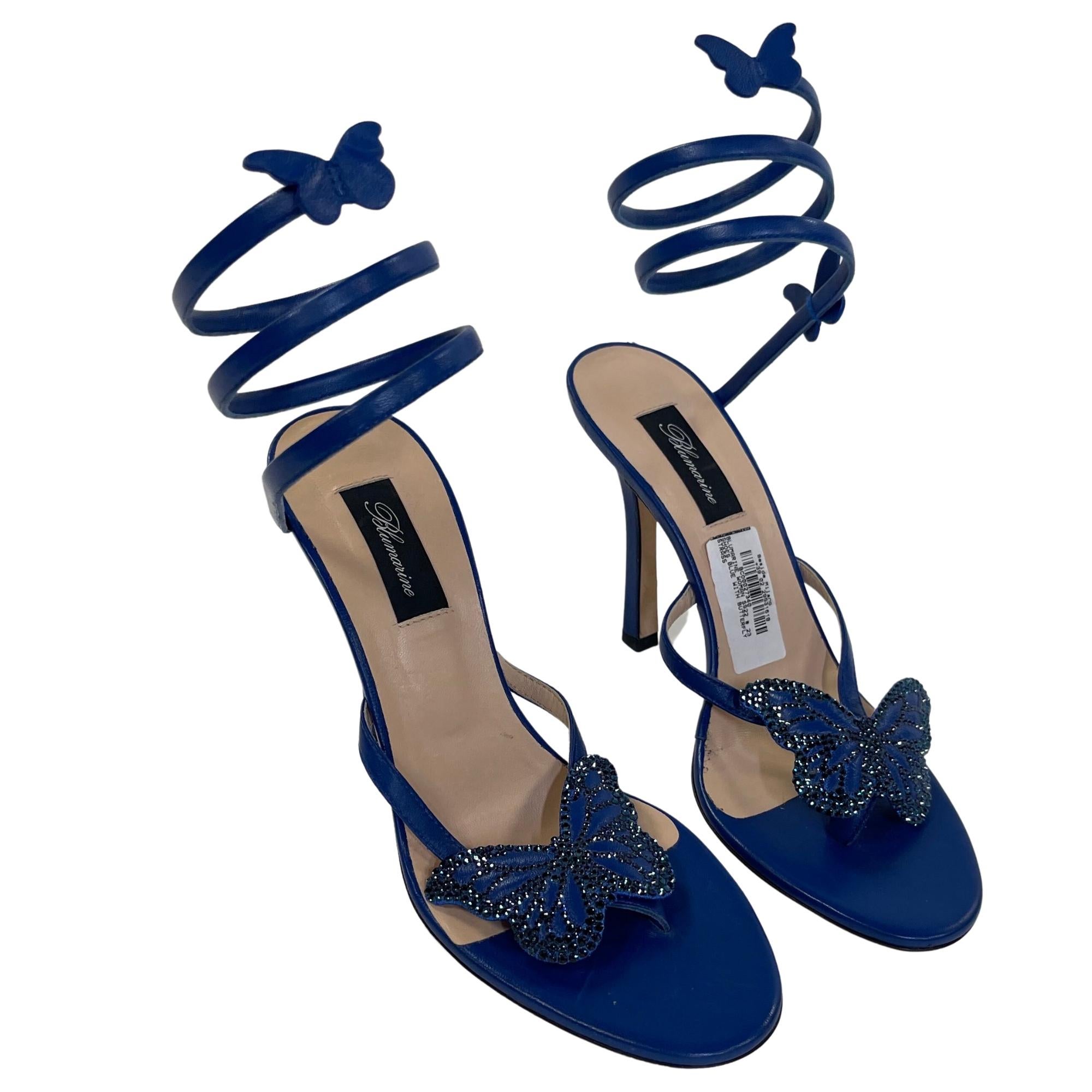 Women's Blumarine Butterfly Blue Heels (EU 40) For Sale